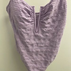 Lavender eyelet textured one piece